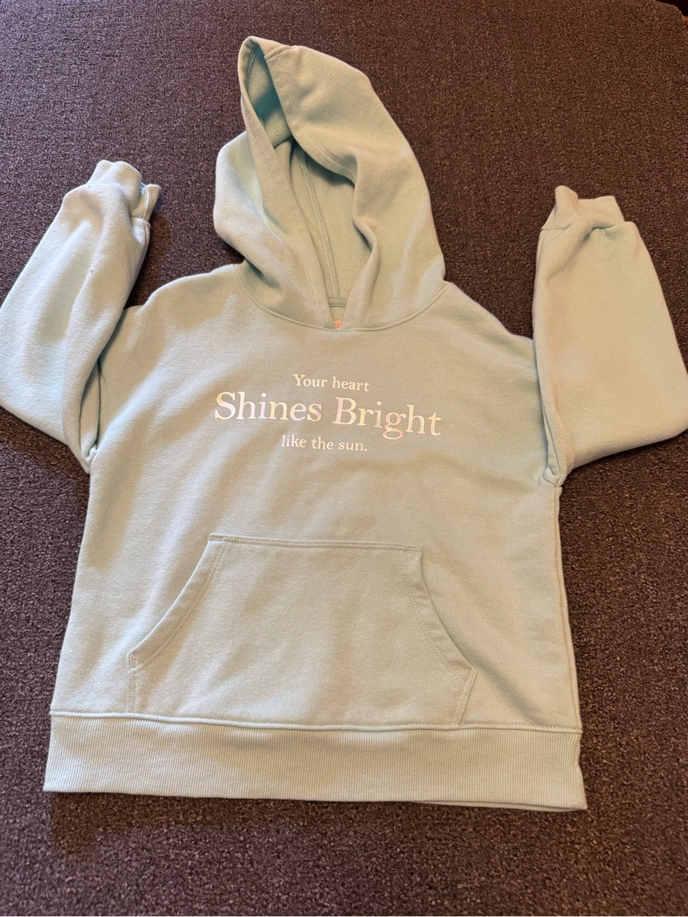 Cat & Jack Kids "Shines Bright" Graphic Hoodie - Mint Green - Size 6/7